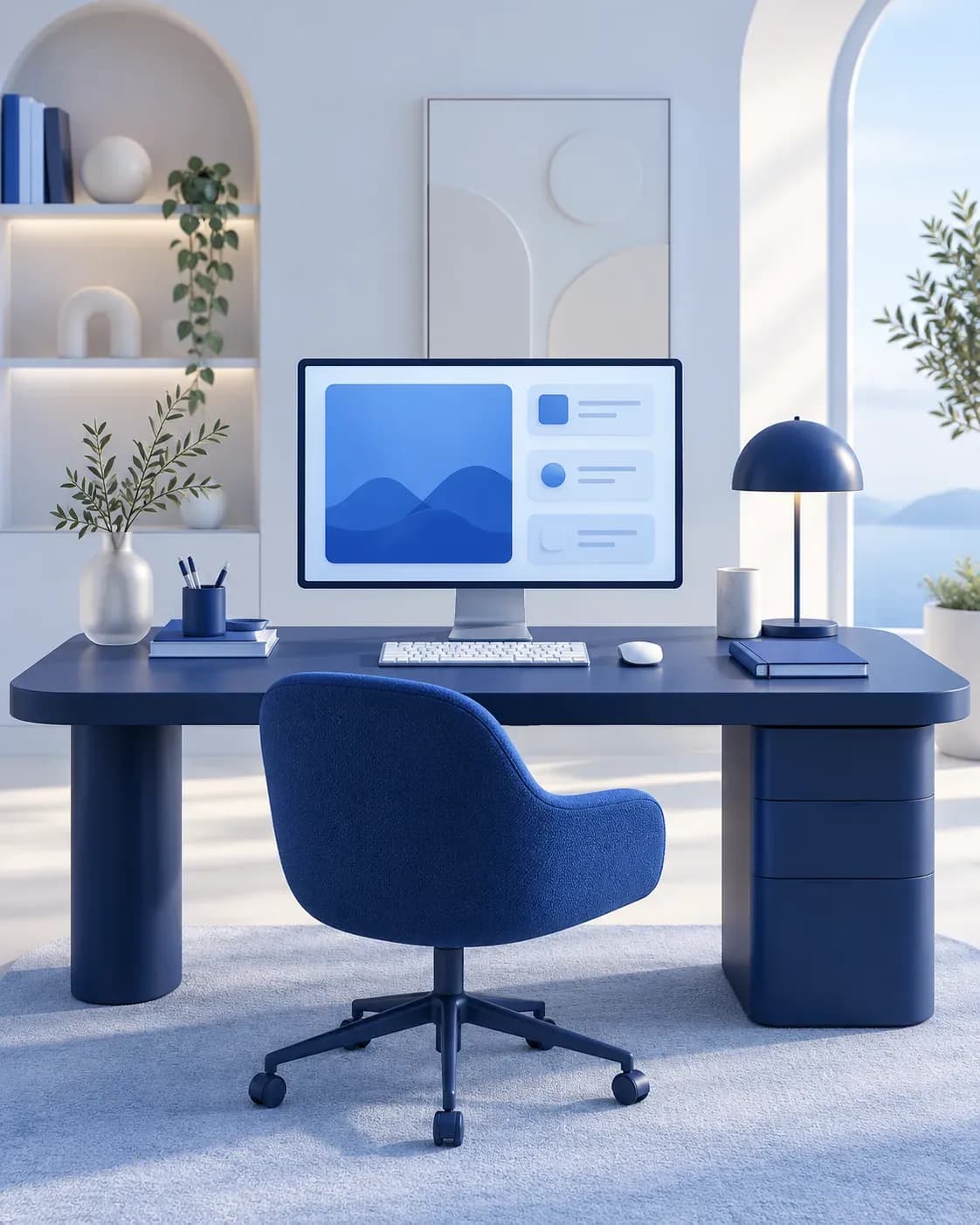Illustration eines digitalen Arbeitsplatzes